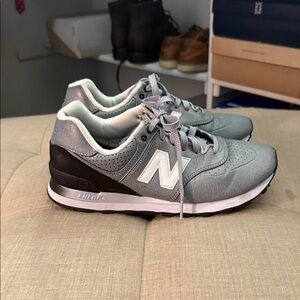 New Balance 574 Gray and Black Athletic Shoes
